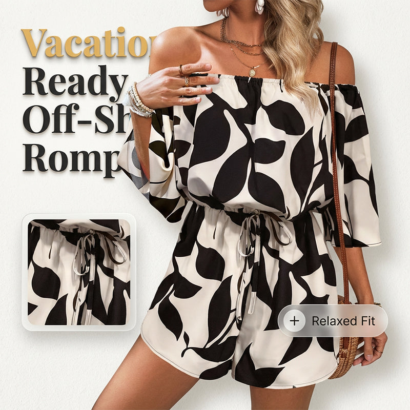 ⏳Limited-time 50% off⏰Women's Off Shoulder Shorts Jumpsuit
