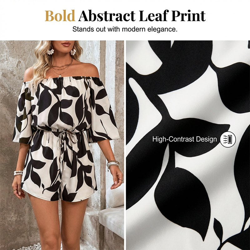 ⏳Limited-time 50% off⏰Women's Off Shoulder Shorts Jumpsuit