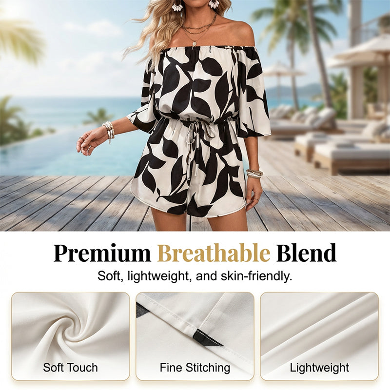 ⏳Limited-time 50% off⏰Women's Off Shoulder Shorts Jumpsuit