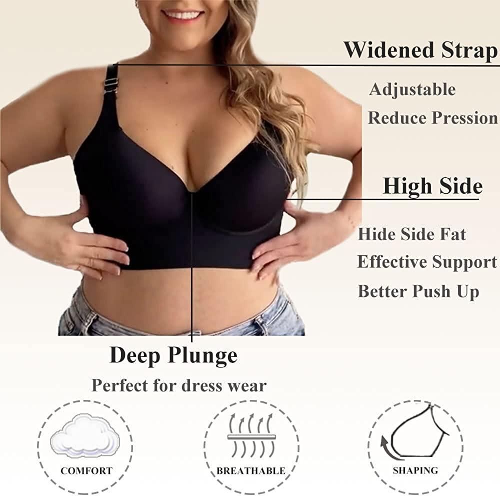 🥳2026 HOT SALE🥳💞30K+ SOLD!🔥Full-Coverage Deep Cup Bra 👙✨ – Smooths Back & Sides, High-Back Support, 5D Seamed Lift, Breathable Stretch, U-Shape Panel – Ultimate Shapewear Comfort