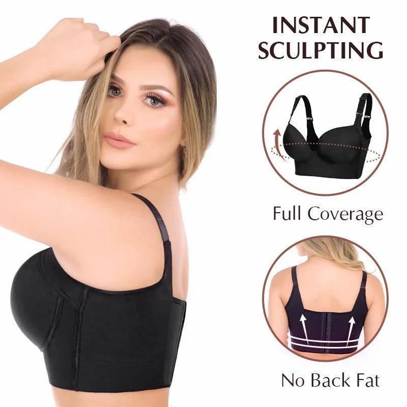 🥳2026 HOT SALE🥳💞30K+ SOLD!🔥Full-Coverage Deep Cup Bra 👙✨ – Smooths Back & Sides, High-Back Support, 5D Seamed Lift, Breathable Stretch, U-Shape Panel – Ultimate Shapewear Comfort