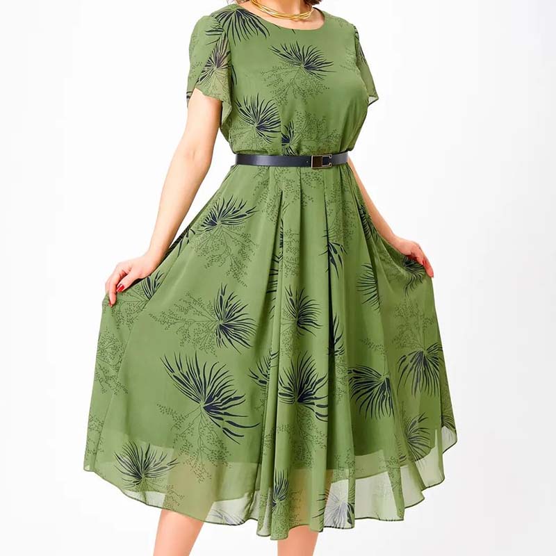 🌸Spring Specials💐 Women's A-Line Midi Dress with Belt👗