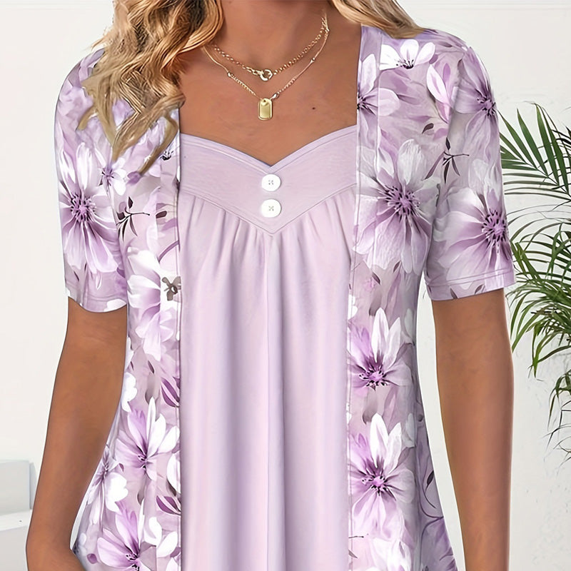 🌸Spring Specials🌸Women's Irregular Floral Patchwork Top