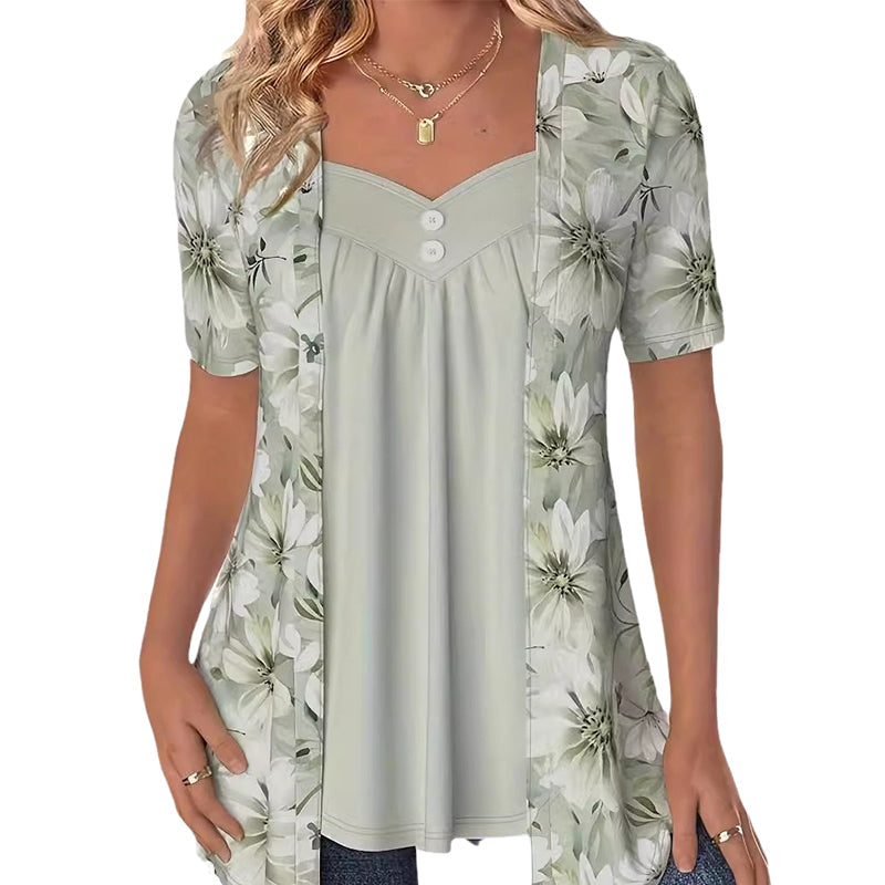 🌸Spring Specials🌸Women's Irregular Floral Patchwork Top