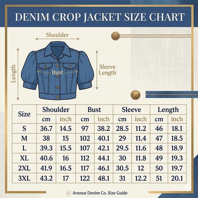 🧥 49% OFF NOW! ✨Women's Puff Short Sleeve Cropped Denim Jacket